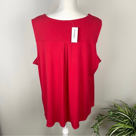 Roz & Ali, Plus Size 3X NWT Sleeveless Red V-Neck Asymmetrical/Tier - Picture 6 of 9
